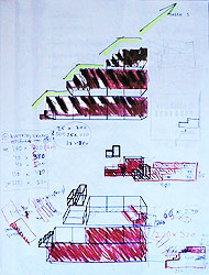computer sketches for open-air stage