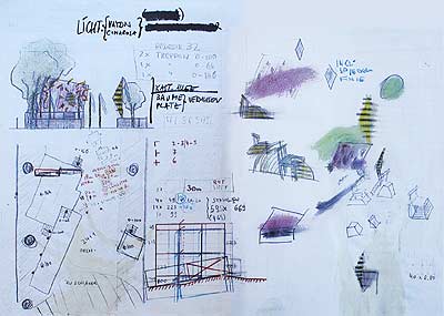 Sketches for open-air stage