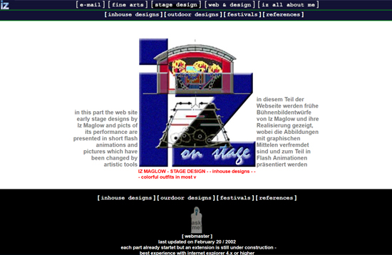 START PAGE STAGE DESIGN 2002